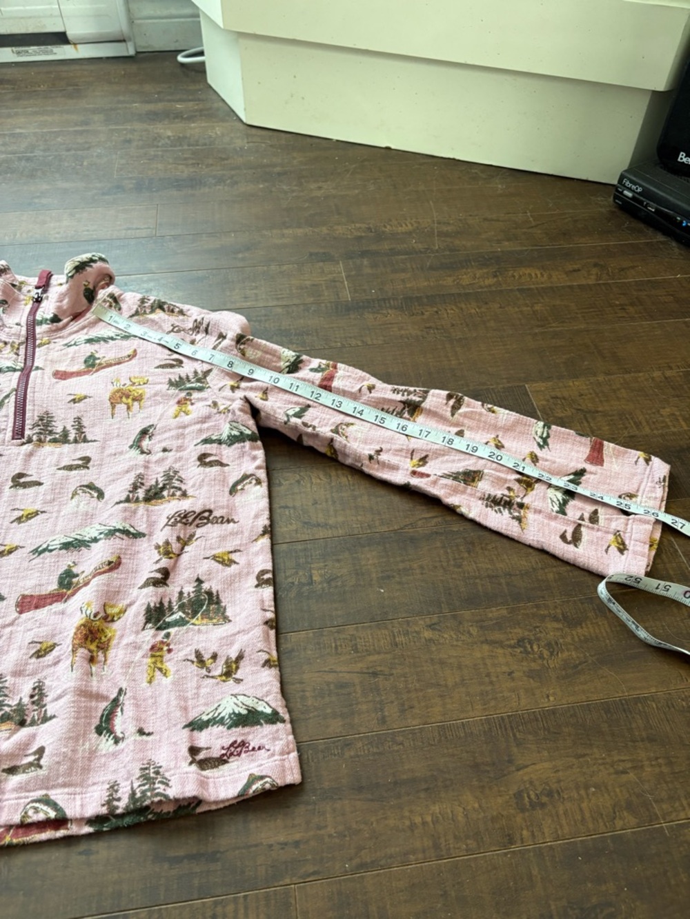 L.L. Bean Pink Nature inspired Print Half-Zip Pullover - Picture 13 of 16